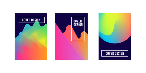 Set of gradient posters. Vector template. Eps10