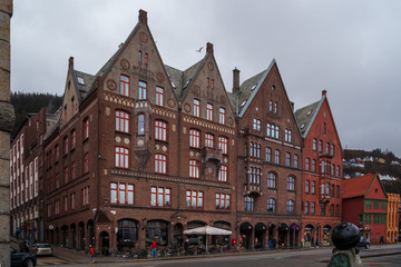 Naklejka premium Bergen Norway as a great winter city view