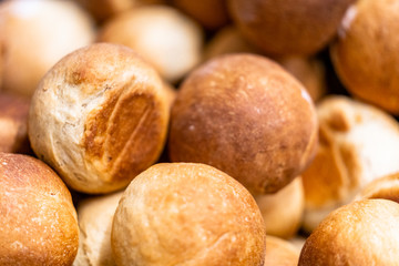 Home Made Bread Buns in Round Shape with Crunchy Brown Crust