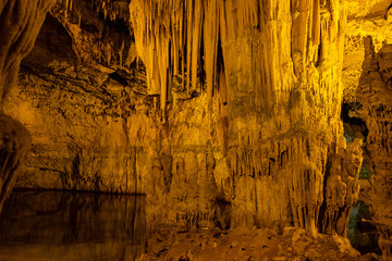 Alghero, Sardinia, Italy - Interior view of the Neptune Cave known also as Grotte di Nettuno at the...