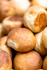 Home Made Bread Buns in Round Shape with Crunchy Brown Crust