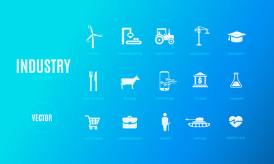Vector industry infographic template. Color icon set for your illustration or presentation