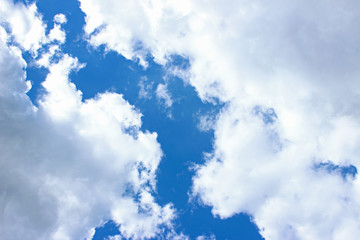 Dramatic clouds blue sky before rain thunderstorm 