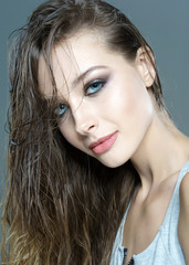 Fototapeta premium portrait of a beautiful girl glamorous girl