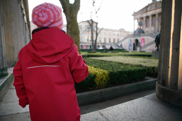 Girl standing on Square in Berlin, Germany