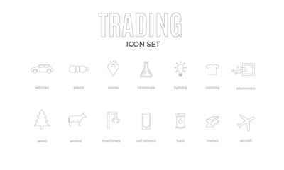 Obraz premium Vector trading infographic template. Color icon set for your illustration or presentation