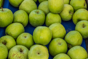 fruit food concept green apple background texture
