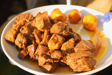 pilaf and other dishes in the cauldron. Methods and ingredients for cooking pilaf. Lamb and beef in Eastern cuisine