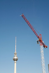 Berlin Television Tower and Construction Crane