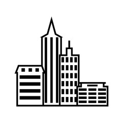 Obraz premium City buildings. Icon on white background