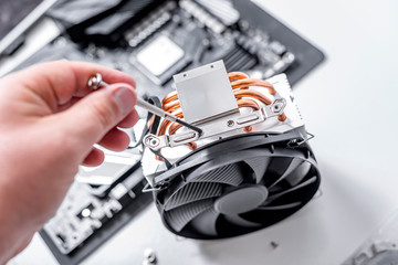 Installing or repair the air cooling system of the PC processor.