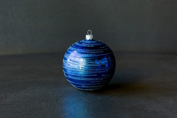 Decorative blue ball. Christmas and New Year decoration.