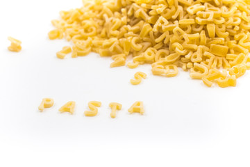 Pile of Letter-shaped pasta