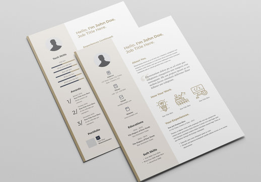 Resume Layout with Tan Sidebar