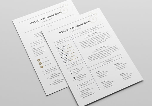 Resume Layout with Tan Accents