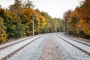 Fototapeta premium double rail track