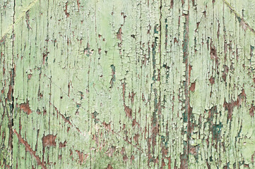 Alter abgewitterter grüner Holzlack mit schöner Struktur