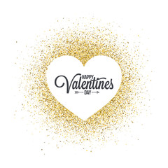 Valentines day heart on golden glitter abstract background