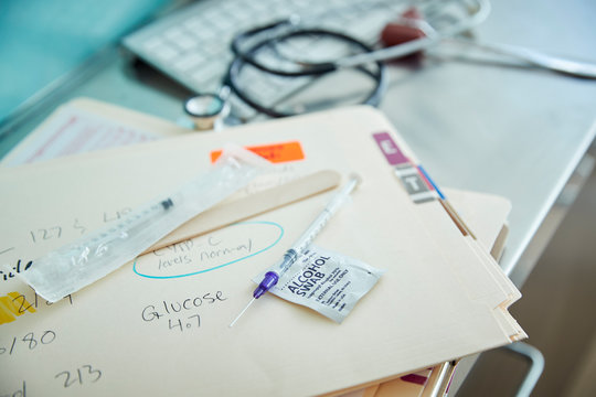 Close up of medical supplies