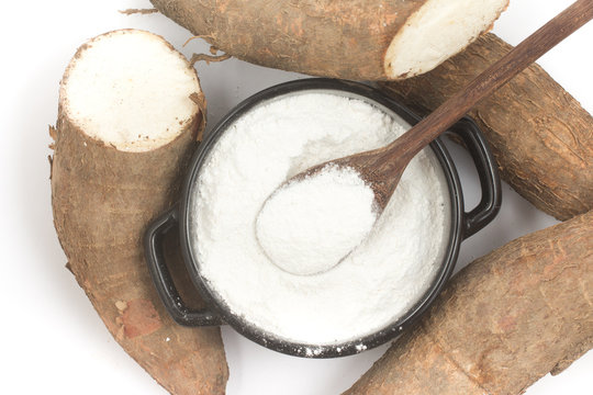 Polvilho Azedo in a Bowl. A kind of cassava flour