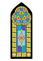 Colorful church chapel gothic stained glass window