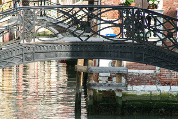Venice, ancient wrought iron bridge