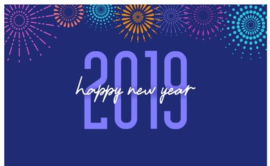 2019 happy new year, new year 2019 vector illustration concept, background isolated,  can use for, landing page, template, ui, web, mobile app, poster, banner, flyer, greeting card, poster, 