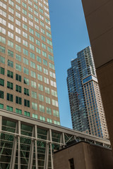 Fototapeta na wymiar Toronto, CANADA - October 10, 2018: Tall buildings of Canadian metropolis, Toronto