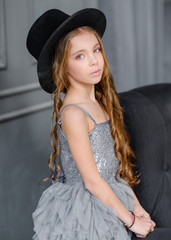 portrait of little girl outdoors in summer
