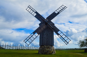 Fototapeta na wymiar The Angla Windmills of Saaremaa island, Estonia