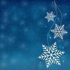 Fototapeta na wymiar christmas background with snowflakes and place for your text