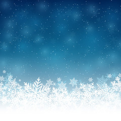 Fototapeta na wymiar blue christmas background with snowflakes