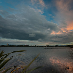 twilight over lake