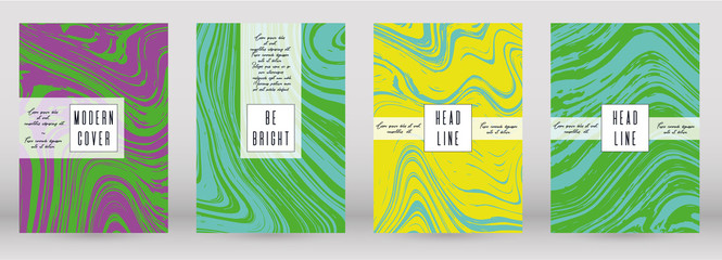 Naklejka premium Modern Marble Cover Design for your Business with Abstract Lines. Futuristic Poster, Flyer, Layout with Liquid Pattern for Branding, Identity, Annual Report. Vector minimalistic brochure. Luxury.