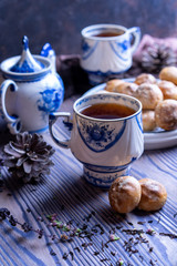 Obraz na płótnie Canvas Cup of tea and gingerbread.