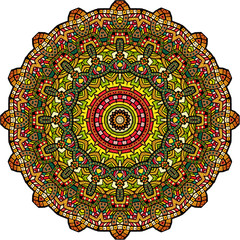 Persian kaleidoscopic Mandala. Graphic design abstract background, kaleidoscopic mandala mosaic wall.