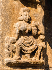 View of Sri Jalakandeswarar Temple in Vellore. Details of architecture.