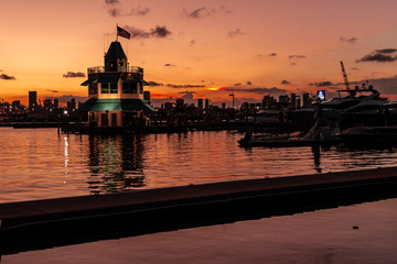 Miami Beach Marina at Sunset