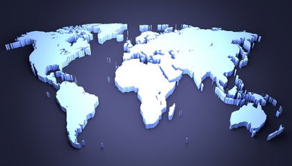 Fototapeta na wymiar 3D world map
