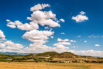 Fields in the Pyrenees mountains