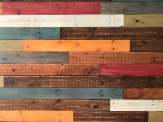 Multicolor wooden wall