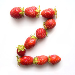 Letter Z of the English alphabet from strawberry