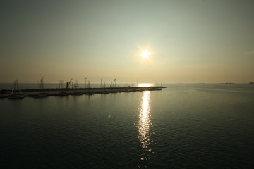 sunset on lake