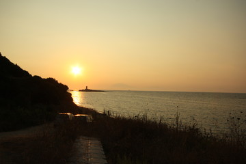 sunset on sea