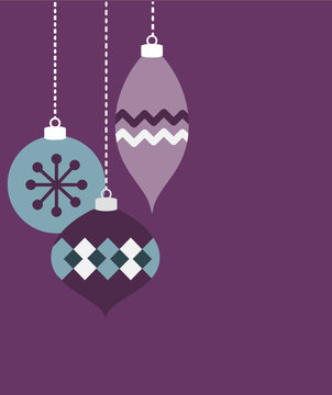 Purple Holiday Ornaments