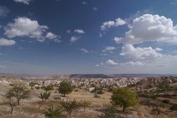 view of capadocia, the white mountains,