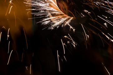 Detail of the fire bull sparks