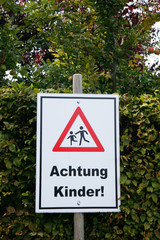 Road Sign warning of Children playing on the Road