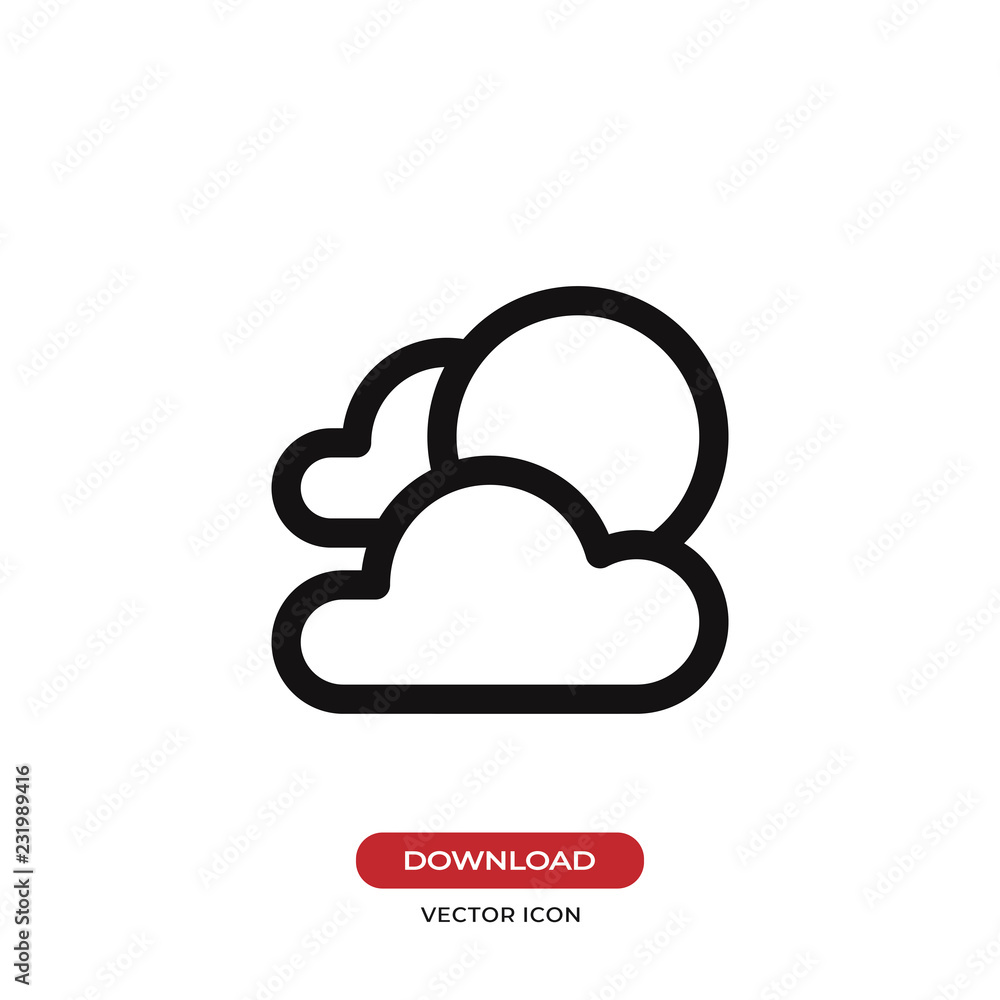 Poster cloudy vector icon
