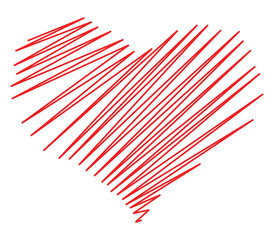 Fototapeta premium heart shape sketch on white background